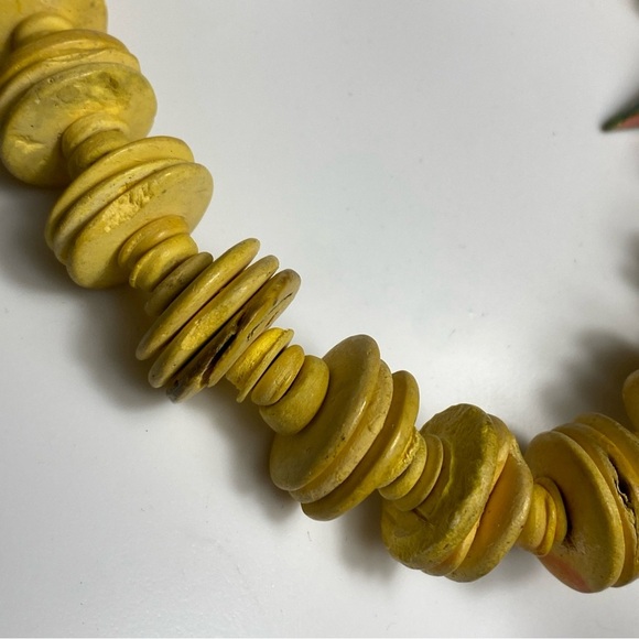 Handcrafted Wooden Beaded & coconut shell discs Necklace 24” - Picture 4 of 7